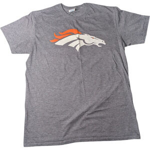 Denver Broncos Heather Gray Tri-Blend  Cotton-Poly Blend T-Shirt Size Large